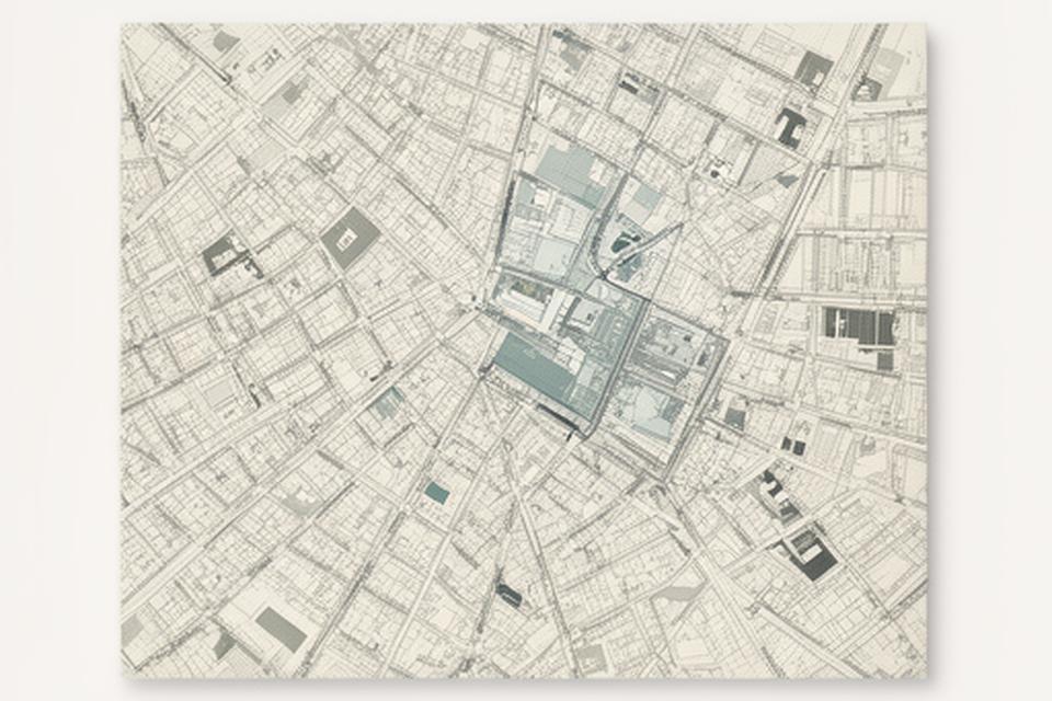 Statische Lagekarte von Wien mit markierter Muthgasse und Umgebung im 19. Bezirk
